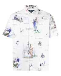 Мужская белая рубашка с коротким рукавом с принтом от Polo Ralph Lauren