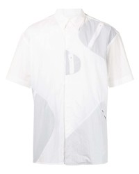 Мужская белая рубашка с коротким рукавом с принтом от Post Archive Faction