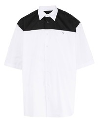 Мужская белая рубашка с коротким рукавом с принтом от Raf Simons