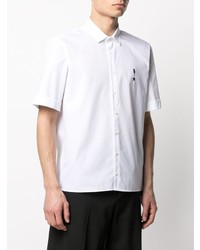 Мужская белая рубашка с коротким рукавом с принтом от Neil Barrett