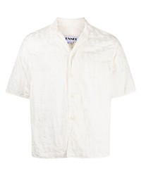 Мужская белая рубашка с коротким рукавом с принтом от Sunnei