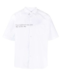 Мужская белая рубашка с коротким рукавом с принтом от Undercover