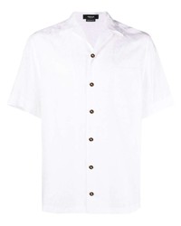 Мужская белая рубашка с коротким рукавом с принтом от Versace