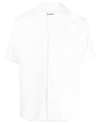 Мужская белая рубашка с коротким рукавом с узором зигзаг от Corridor
