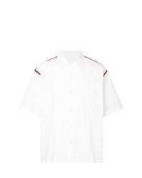 Белая рубашка с коротким рукавом с украшением