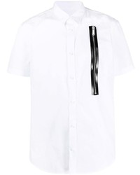 Мужская белая рубашка с коротким рукавом с украшением от DSQUARED2