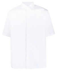 Мужская белая рубашка с коротким рукавом с украшением от Fendi
