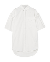 Женская белая рубашка с коротким рукавом с украшением от Mother of Pearl