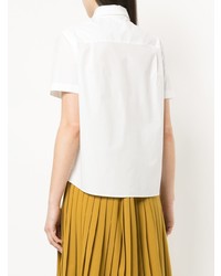 Женская белая рубашка с коротким рукавом с цветочным принтом от Jimi Roos