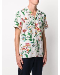 Мужская белая рубашка с коротким рукавом с цветочным принтом от Tommy Jeans