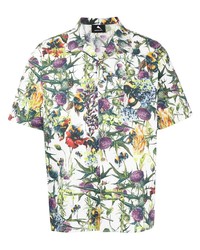 Мужская белая рубашка с коротким рукавом с цветочным принтом от Mauna Kea