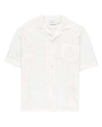 Мужская белая рубашка с коротким рукавом с цветочным принтом от Rhude