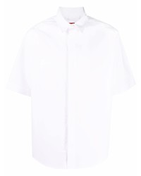 Мужская белая рубашка с коротким рукавом от 424