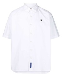 Мужская белая рубашка с коротким рукавом от AAPE BY A BATHING APE