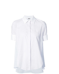 Женская белая рубашка с коротким рукавом от Adam Lippes