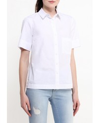 Женская белая рубашка с коротким рукавом от adL