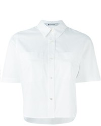 Женская белая рубашка с коротким рукавом от Alexander Wang