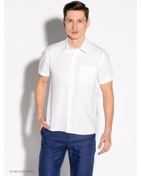 Мужская белая рубашка с коротким рукавом от Alfred Muller