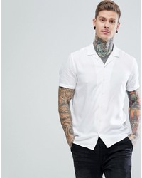 Мужская белая рубашка с коротким рукавом от ASOS DESIGN