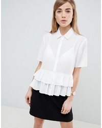 Женская белая рубашка с коротким рукавом от ASOS DESIGN
