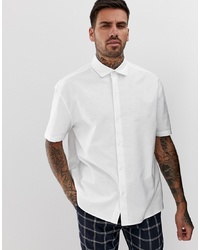 Мужская белая рубашка с коротким рукавом от ASOS DESIGN