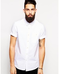 Мужская белая рубашка с коротким рукавом от Asos