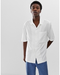 Мужская белая рубашка с коротким рукавом от ASOS WHITE