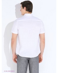 Мужская белая рубашка с коротким рукавом от Baon