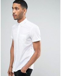 Мужская белая рубашка с коротким рукавом от Benetton