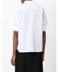 Женская белая рубашка с коротким рукавом от Lanvin