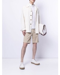 Мужская белая рубашка с коротким рукавом от BOSS