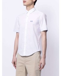 Мужская белая рубашка с коротким рукавом от BOSS