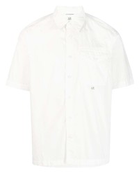 Мужская белая рубашка с коротким рукавом от C.P. Company