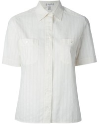 Женская белая рубашка с коротким рукавом от Celine
