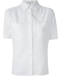 Женская белая рубашка с коротким рукавом от Celine