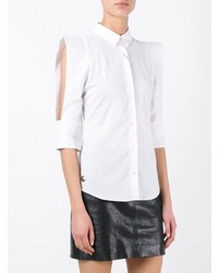 Женская белая рубашка с коротким рукавом от Philipp Plein