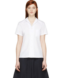 Женская белая рубашка с коротким рукавом от Comme Des Garcons Comme Des Garcons