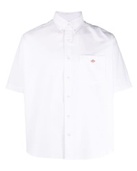Мужская белая рубашка с коротким рукавом от Danton