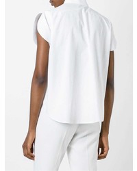 Женская белая рубашка с коротким рукавом от DELPOZO
