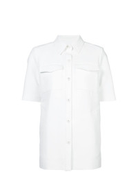 Женская белая рубашка с коротким рукавом от Derek Lam