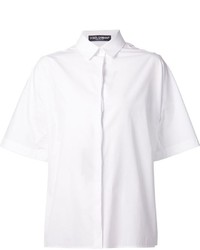 Женская белая рубашка с коротким рукавом от Dolce & Gabbana