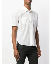 Мужская белая рубашка с коротким рукавом от Saint Laurent