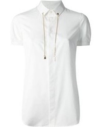 Женская белая рубашка с коротким рукавом от DSquared