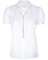 Женская белая рубашка с коротким рукавом от Dsquared2