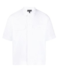 Мужская белая рубашка с коротким рукавом от Emporio Armani