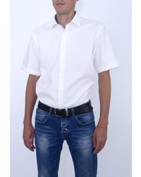 Мужская белая рубашка с коротким рукавом от Eterna