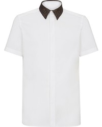Мужская белая рубашка с коротким рукавом от Fendi