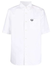Мужская белая рубашка с коротким рукавом от Fred Perry