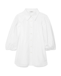 Женская белая рубашка с коротким рукавом от Ganni