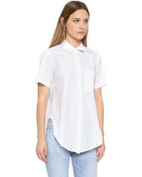 Женская белая рубашка с коротким рукавом от Theory